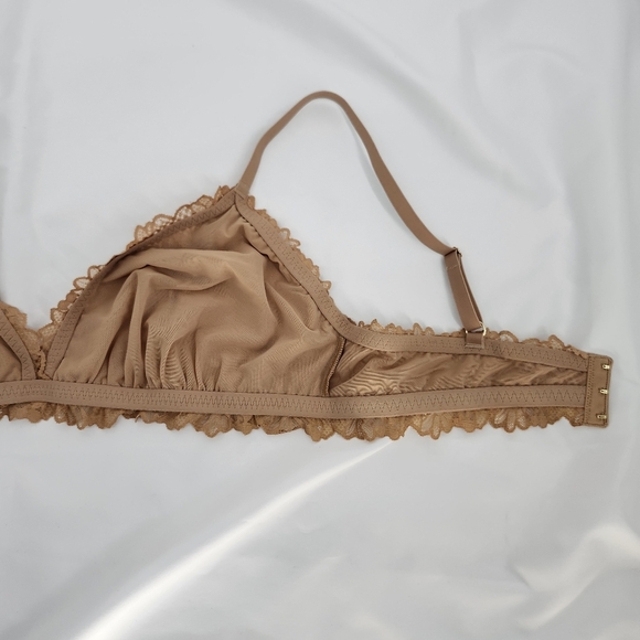 Aerie Womens Lace Bralette Size XL Nude Tan Triangle Adjustable‎ Coquette - Picture 3 of 7